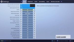 best settings for fortnite