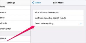 Dis­able Tum­blr Safe Mode