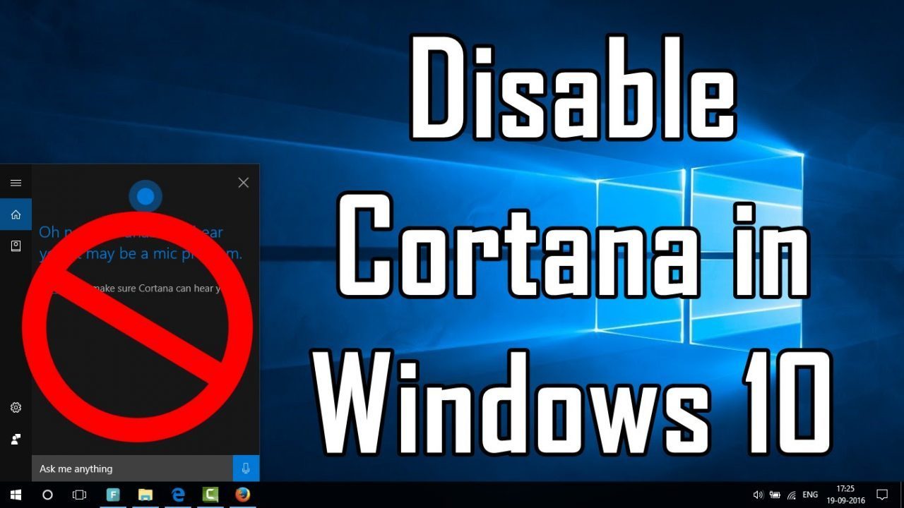 Disable Cortana in Windows 10