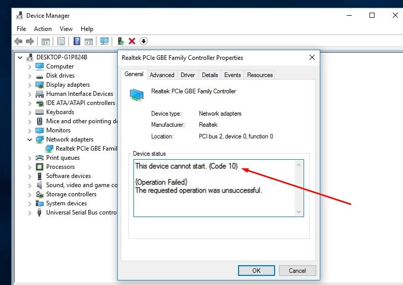 this device cannot start. (code 10)