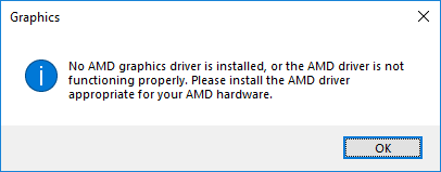 no amd graphics driver is installed