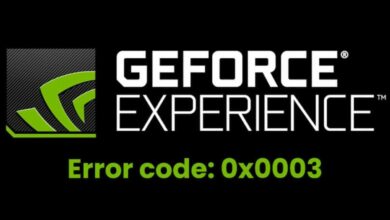 geforce error code 0x0003