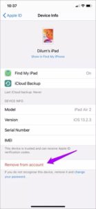 remove device from apple id