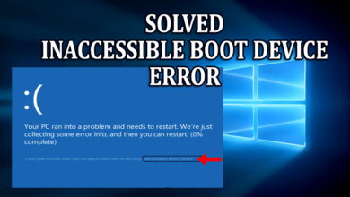 inaccessible boot device