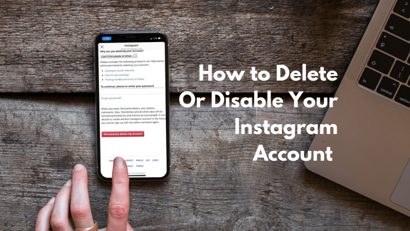 delete Instagram account permanently temporary