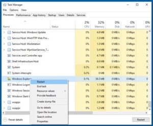 windows 10 taskbar not working fixes