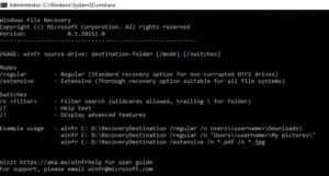 Windows file Recovery tool