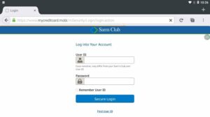 sam's club credit card login