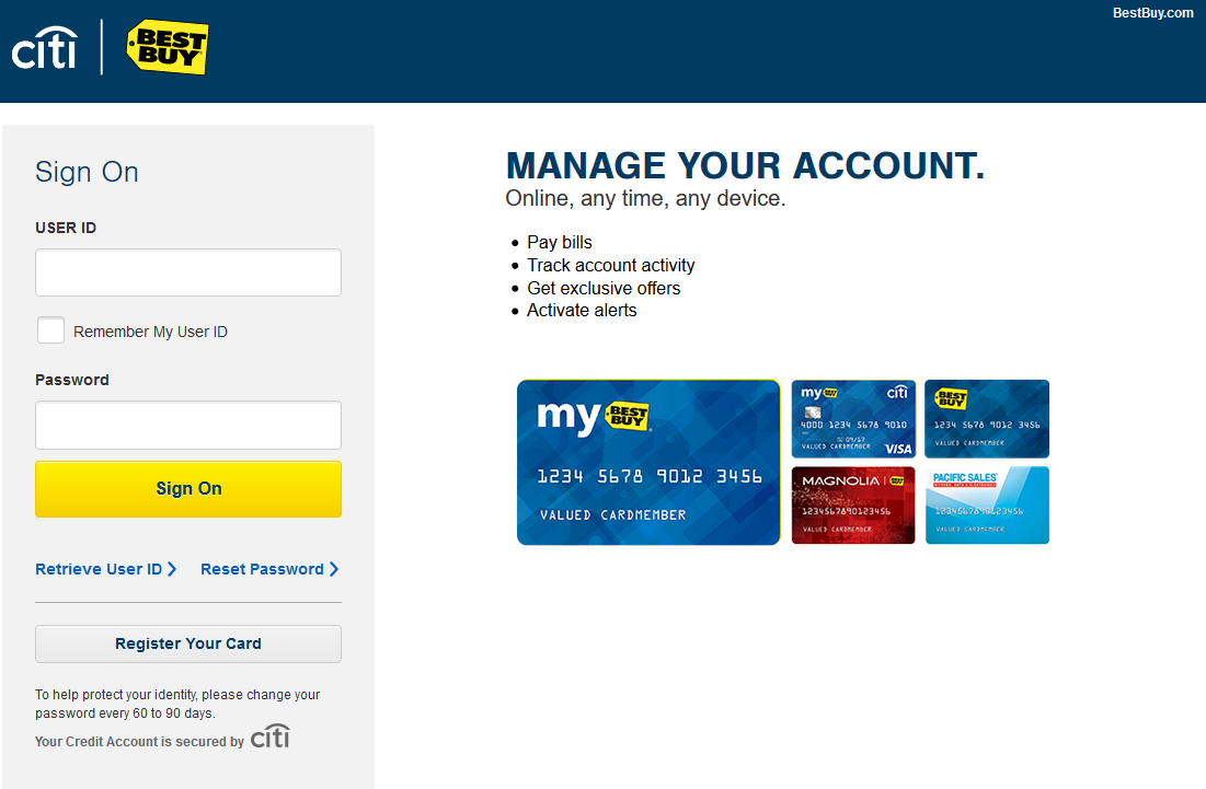 best buy citicard login