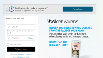 belks credit card login