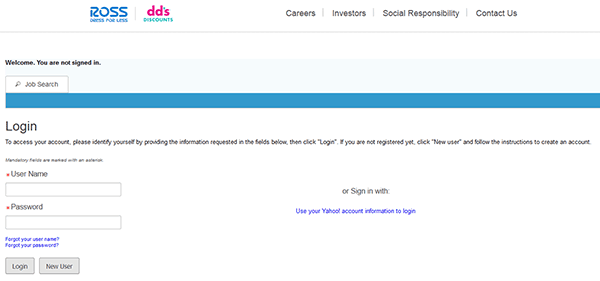 ross employment login
