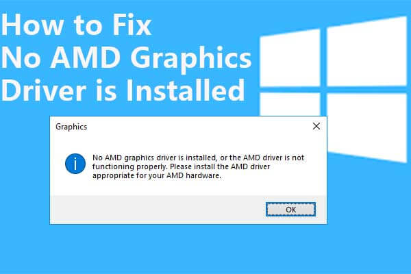 no amd graphics driver is installed