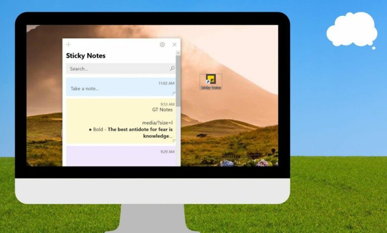 sticky notes windows 10