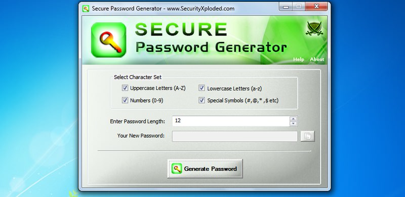 Protected password generator