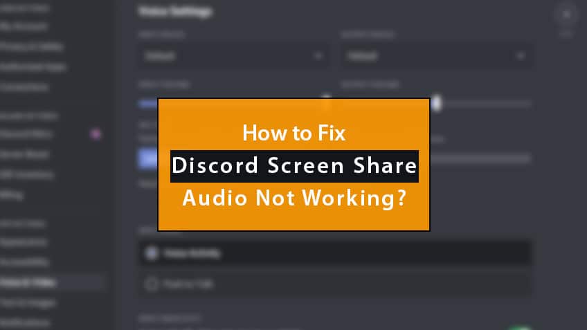 Discord screen share no audio