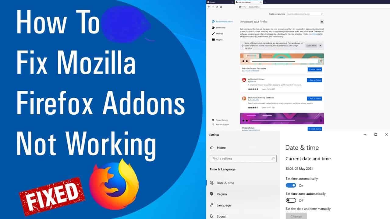 Fix Firefox Addons Not Working